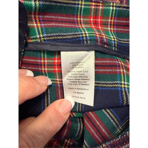 Talbots Tartan Plaid Navy/Blue/Green Pants Sz. 8 - Picture 5 of 11